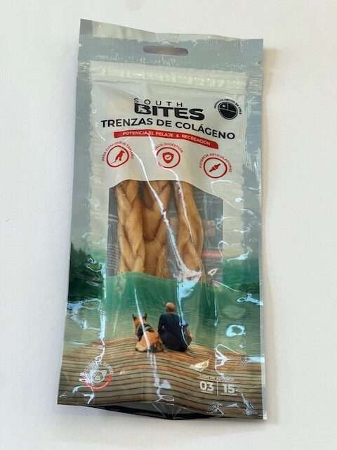 South Bites Trenzas de Colágeno , Piel de cerdo , Apto para cualquier raza para entrenamiento de fácil digestión y ayuda a las articulaciones