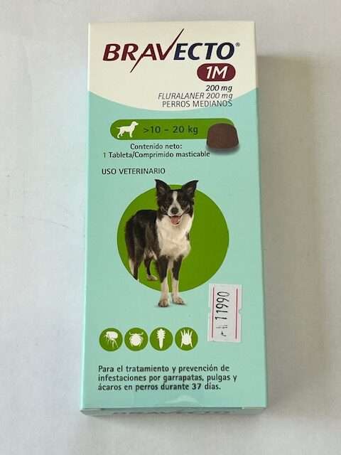 Bravecto 1M de 10 a 20 KG